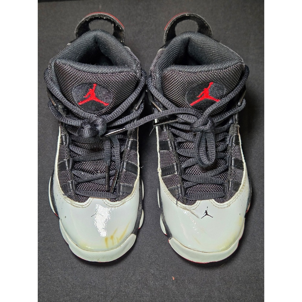Air Jordan 6 Rings Retro Basketball Shoes Black White Kid's‎ Size 11C - Picture 4 of 10